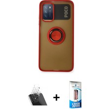 BUTİMAR'S Redmi 9t Yörünge Çizgi - Siyah 5d Eko Cam Ekran Koruyucu + Şeffaf Kamera Lens Koruma Cam