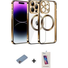 BUTİMAR'S iPhone 13 Pro Max Pusula Form - Siyah Joko 5d Cam + Pembe Shine Kamera Lens Koruma Cam