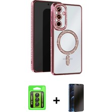 BUTİMAR'S Galaxy A15 4g Zirve Doku Prime - Siyah 3D Antistatik Hayalet Cam Ekran Koruyucu + Siyah Raze Metal Kamera Lens