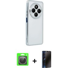 BUTİMAR'S Redmi 14C Vadi Minimal - Siyah 3D Antistatik Hayalet Cam Ekran Koruyucu + Gümüş Raze Metal Kamera Lens