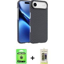 BUTİMAR'S iPhone 17 Air Doruk Serisi - Siyah Joko Magic 5d Hayalet Cam + Gold Raze Metal Kamera Lens