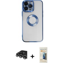 BUTİMAR'S iPhone 14 Pro Max Pusula Form - Siyah 6d Mat Seramik Hayalet Nano Ekran Koruyucu + Gümüş Raze Metal Kamera Lens