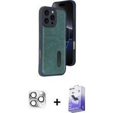 BUTİMAR'S iPhone 16 Pro Max Yörünge Işık Serisi - Siyah Bilvis 5in1 5d Magic Hayalet Cam Ekran Koruyucu + Gümüş Pers Alüminyum Kamera Lens