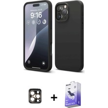 BUTİMAR'S iPhone 16 Pro Max Kozmos Yansıma Özel Seri - Siyah Bilvis 5in1 5d Magic Hayalet Cam Ekran Koruyucu + Gold Pvd Metal Kamera Lens