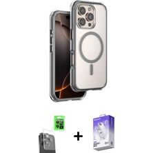 BUTİMAR'S iPhone 16 Pro Zirve Klasik Prime - Siyah Bilvis 5in1 3D Magic Cam Ekran Koruyucu + Siyah Raze Metal Kamera Lens