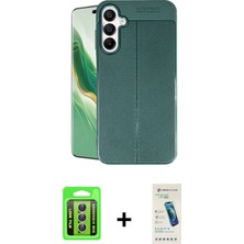 BUTİMAR'S Galaxy A15 4g Doruk Klasik Özel Seri - Şeffaf Pasifik Cam Ekran Koruyucu + Gümüş Raze Metal Kamera Lens