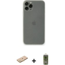 BUTİMAR'S iPhone 11 Pro Yadigar Yansıma Serisi - Siyah Joko Magic 5d Hayalet Cam + Pembe Renkli Kamera Lens Koruma Cam