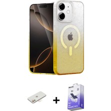 BUTİMAR'S iPhone 12 Eksen Minimal Özel Seri - Siyah Bilvis 5in1 5d Magic Hayalet Cam Ekran Koruyucu + Yeşil Renkli Kamera Lens Koruma Cam