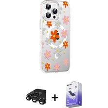 BUTİMAR'S iPhone 15 Pro Yörünge Işık Prime - Siyah Bilvis 5in1 5d Magic Hayalet Cam Ekran Koruyucu + Titanyum Gri Raze Metal Kamera Lens