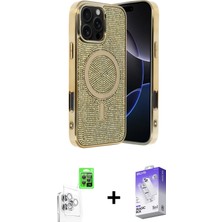 BUTİMAR'S iPhone 16 Pro Eksen Çizgi - Siyah Bilvis 5in1 3D Magic Cam Ekran Koruyucu + Beyaz Raze Metal Kamera Lens