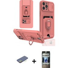 BUTİMAR'S iPhone 12 Pro Vadi Form Prime - Siyah 34D Hayalet Izgaralı Cam + Yeşil Renkli Kamera Lens Koruma Cam