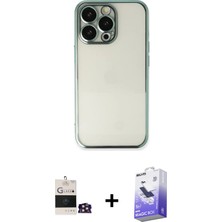 BUTİMAR'S iPhone 14 Pro Max Vadi Minimal - Siyah Bilvis 5in1 5d Magic Hayalet Cam Ekran Koruyucu + Gold Bilvis Titan Kamera Lens