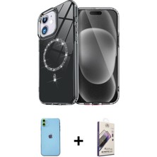 BUTİMAR'S iPhone 11 Kıvılcım Form Prime - Siyah Bilvis 3D Mat Cam Ekran Koruyucu + Yeşil Neon Fosforlu Kamera Lens