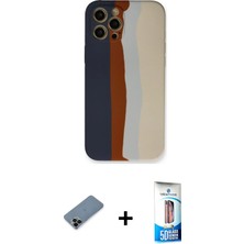 BUTİMAR'S iPhone 12 Pro Max Yadigar Çizgi - Siyah 5d Eko Cam Ekran Koruyucu + Siyah Shine Kamera Lens Koruma Cam