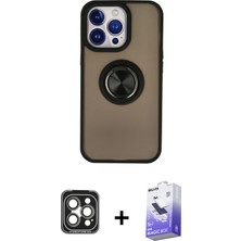 BUTİMAR'S iPhone 15 Pro Max Yörünge Çizgi - Siyah Bilvis 5in1 5d Magic Hayalet Cam Ekran Koruyucu + Gri Pvd Metal Kamera Lens