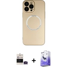 BUTİMAR'S iPhone 14 Pro Max Zirve Klasik Prime - Siyah Bilvis 5in1 5d Magic Hayalet Cam Ekran Koruyucu + Derin Mor Bilvis Titan Kamera Lens