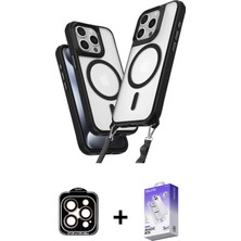 BUTİMAR'S iPhone 14 Pro Max Atlas Doku Koleksiyonu - Siyah Bilvis 5in1 3D Magic Cam Ekran Koruyucu + Turuncu Pvd Metal Kamera Lens