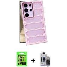 BUTİMAR'S Galaxy S24 Ultra Yadigar Doku Özel Seri - Siyah Vanessa Magic Hayalet Cam + Sarı Raze Metal Kamera Lens