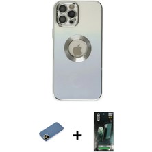 BUTİMAR'S iPhone 12 Pro Max Kutup Yansıma Özel Seri - Siyah 360 Mat Full Body Arka Koruyucu + Gold Shine Kamera Lens Koruma Cam