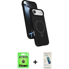 BUTİMAR'S iPhone 17 Air Iz Işık Koleksiyonu - Şeffaf Pasifik Cam Ekran Koruyucu + Gold Raze Metal Kamera Lens