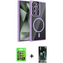 BUTİMAR'S Galaxy S24 Ultra Yadigar Asil Koleksiyonu - Şeffaf 360 Full Body Arka Koruyucu + Gri Raze Metal Kamera Lens