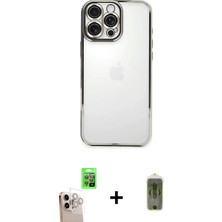 BUTİMAR'S iPhone 16 Pro Max Vadi Minimal - Siyah Joko Magic 5d Hayalet Cam + Natural Grey Raze Metal Kamera Lens