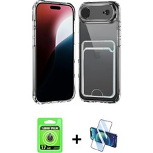 BUTİMAR'S iPhone 17 Air Doruk Klasik Koleksiyonu - Siyah 3D Antistatik Seramik Nano Ekran Koruyucu + Gold Raze Metal Kamera Lens