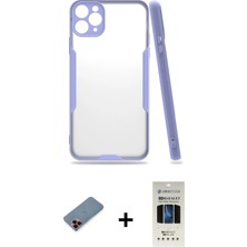 BUTİMAR'S iPhone 11 Pro Atlas Asil Serisi - Siyah 5d Hayalet Cam Ekran Koruyucu + Kırmızı Metal Kamera Lens Koruma Cam