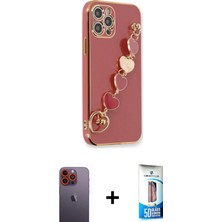 BUTİMAR'S iPhone 12 Pro Max Nova Işık Prime - Siyah 5d Eko Cam Ekran Koruyucu + Turuncu Neon Fosforlu Kamera Lens