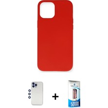 BUTİMAR'S iPhone 12 Pro Max Ahenk Serisi - Siyah 5d Eko Cam Ekran Koruyucu + Lacivert Shine Kamera Lens