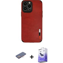 BUTİMAR'S iPhone 13 Pro Max Doruk Asil Koleksiyonu - Siyah Bilvis 5in1 5d Magic Hayalet Cam Ekran Koruyucu + Pembe Renkli Kamera Lens Koruma Cam