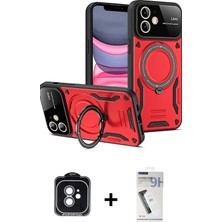 BUTİMAR'S iPhone 11 Kıvılcım Modern Serisi - Şeffaf Uv Polymer Nano Ekran Koruyucu + Mavi Pvd Metal Kamera Lens