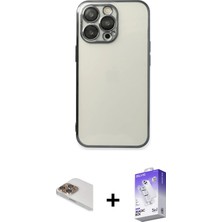 BUTİMAR'S iPhone 13 Pro Max Vadi Minimal - Siyah Bilvis 5in1 3D Magic Cam Ekran Koruyucu + Gold Pers Alüminyum Kamera Lens
