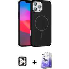 BUTİMAR'S iPhone 16 Pro Max Siluet Doku Özel Seri - Siyah Bilvis 5in1 5d Magic Hayalet Cam Ekran Koruyucu + Gold Pvd Metal Kamera Lens