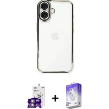 BUTİMAR'S iPhone 16 Vadi Minimal - Siyah Bilvis 5in1 3D Magic Cam Ekran Koruyucu + Gümüş Bilvis Titan Kamera Lens