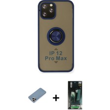BUTİMAR'S iPhone 12 Pro Yörünge Çizgi - Siyah 360 Mat Full Body Arka Koruyucu + Gökkuşağı Shine Kamera Lens Koruma Cam