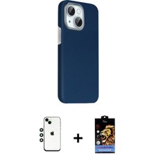 BUTİMAR'S iPhone 14 Kozmos Klasik Prime - Siyah Buffer Hayalet Cam Ekran Koruyucu + Yeşil Shine Kamera Lens