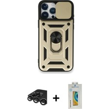 BUTİMAR'S iPhone 15 Pro Ahenk Klasik - Siyah Polymer Nano Ekran Koruyucu + Titanyum Gri Raze Metal Kamera Lens