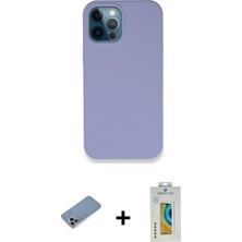 BUTİMAR'S iPhone 12 Pro Zirve Modern Özel Seri - Siyah Polymer Nano Ekran Koruyucu + Pembe Shine Kamera Lens Koruma Cam