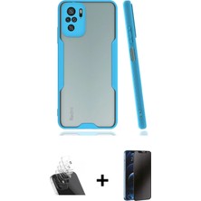 BUTİMAR'S Redmi Note 10 Atlas Asil Serisi - Siyah 3D Antistatik Hayalet Cam Ekran Koruyucu + Şeffaf Kamera Lens Koruma Cam