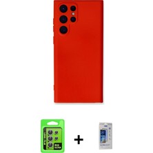 BUTİMAR'S Galaxy S24 Ultra Ahenk Serisi - Siyah Durable Full Glue Curved Cam + Gümüş Raze Metal Kamera Lens