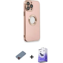 BUTİMAR'S iPhone 13 Pro Max Iz Form Serisi - Siyah Bilvis 5in1 5d Magic Hayalet Cam Ekran Koruyucu + Kırmızı Metal Kamera Lens Koruma Cam