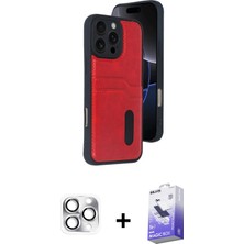 BUTİMAR'S iPhone 16 Pro Max Yörünge Işık Serisi - Siyah Bilvis 5in1 5d Magic Hayalet Cam Ekran Koruyucu + Gümüş Pers Alüminyum Kamera Lens