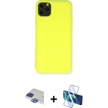 BUTİMAR'S iPhone 11 Pro Max Ahenk Serisi - Siyah 3D Antistatik Cam Ekran Koruyucu + Lacivert Pers Alüminyum Kamera Lens