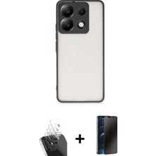 BUTİMAR'S Redmi Note 13 Pro 5g Ahenk Çizgi Serisi - Siyah 3D Antistatik Hayalet Cam Ekran Koruyucu + Şeffaf Kamera Lens Koruma Cam
