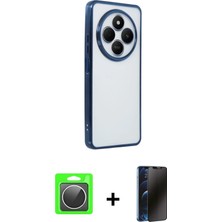 BUTİMAR'S Redmi 14C Vadi Minimal - Siyah 3D Antistatik Hayalet Cam Ekran Koruyucu + Gümüş Raze Metal Kamera Lens