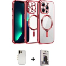 BUTİMAR'S iPhone 13 Pro Max Nova Işık Özel Seri - Siyah Bilvis Hayalet Cam Ekran Koruyucu + Gold Shine Kamera Lens