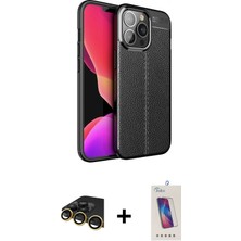BUTİMAR'S iPhone 13 Pro Max Doruk Klasik Özel Seri - Siyah Joko 5d Cam + Gold Raze Metal Kamera Lens