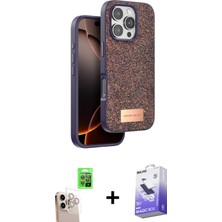 BUTİMAR'S iPhone 16 Pro Max Vadi Klasik Serisi - Siyah Bilvis 5in1 5d Magic Hayalet Cam Ekran Koruyucu + Natural Grey Raze Metal Kamera Lens