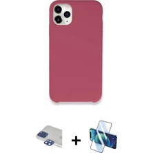 BUTİMAR'S iPhone 11 Pro Max Zirve Modern Özel Seri - Siyah 3D Antistatik Cam Ekran Koruyucu + Lacivert Pers Alüminyum Kamera Lens